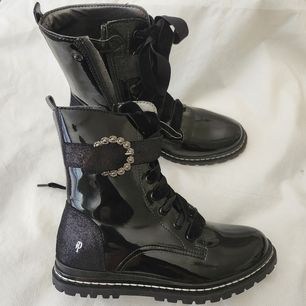 Primigi Girls Patent Leather Big Kid Ankle Boots Sz 35 US 3.5